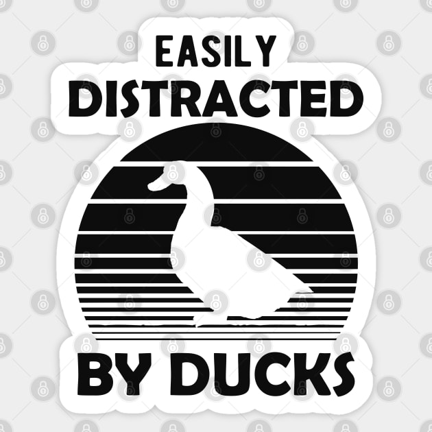 Duck - Easily distracted by ducks Sticker by KC Happy Shop